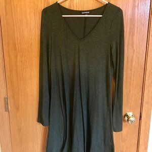 Express Green Long-Sleeve Dress